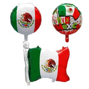 Autre événement Fourniture de fête 50pcs Mexico National Flag Foil Balloons Fiesta Fiesta décorations de thème Kids Baby Shower Decor 230812
