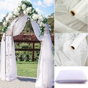Autres fournitures de fête d'événement 510M Sheer Crystal Wedding Tulle Roll Organza Fabric For Birthday Backdrop Decor DIY Chair Sash 230711