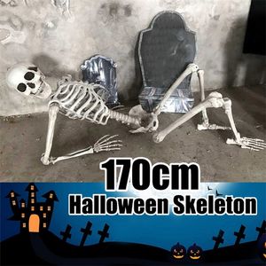 Other Event Party Supplies 70170 CM Halloween Squelette Prop Humain Pleine Taille Crâne Main Vie Corps Anatomie Modèle DécorHalloween Party Decor Pour La Maison 220829