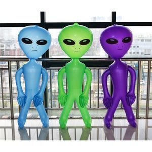 Autres Fournitures De Fête D'événement 90cm UFO Alien Modèle Vert Violet Bleu ET Enfants Adulte Jouets Gonflables Halloween Drôle Cosplay Props UFO Fête D'anniversaire Fournitures 220829