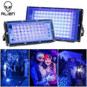 Otros suministros para fiestas de eventos ALIEN 50W 100W LED UV Luces negras Etapa Luz negra Luz de efecto de inundación ultravioleta para Halloween Navidad Danza DJ Party Bar 230821