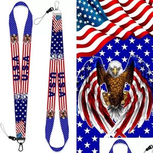 Autres événements Fournitures American Flag Cell Phone Phone Lanyard Accessoires Fashion Long Handchain Handchain Hand Rope Drop Livrot Home Dhsty