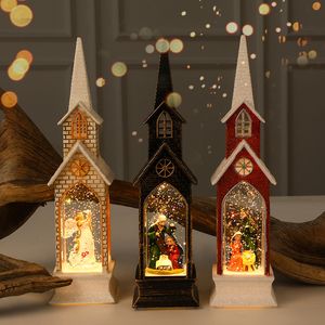 Outros suprimentos para festas de eventos Decoração de Natal LED Eletrônicos Lanterna de Vento Pequeno Ornamento de Igreja Anjo Católico Jesus Sagrada Família Casa Prateleira Enfeite 230329