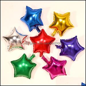 Autres fournitures de fête d'événement Festive Home Garden 10 pouces Feuille Ballon Film d'aluminium Mticolor Star Type Mariage Mariage Anniversaire Arrangemen