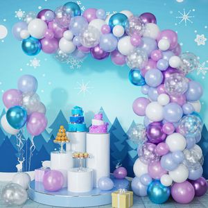 Autres fournitures de fête d'événement Flash flocon de neige ballon hélium métallique fête d'anniversaire congelée ballon de neige guirlande arc kit décorations bébé douche fille 230919