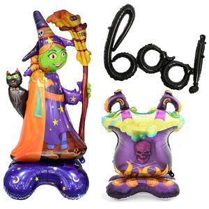 Otros suministros para fiestas de eventos Halloween Black BOO Letter Balloons Witch Ballon Kids Indoor Outdoor Happy Decorations 230818