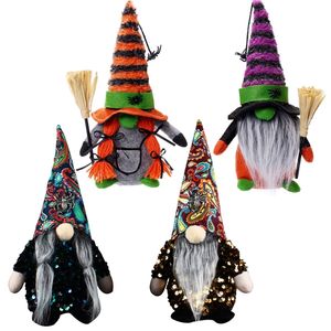 Otro Evento Suministros para fiestas Escoba de Halloween Sin rostro Anciano Muñeca Decoración de escritorio Fantasma Festival Lentejuelas Enano Muñeca Decoración Accesorios 220829