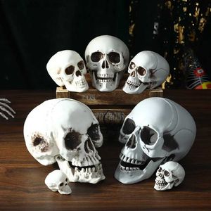 Autres fournitures de fête d'événement Halloween Skull Decor Prop Tête de squelette Tête de crâne réaliste pour adulte Style Halloween Maison hantée Décoration de la maison Q231010