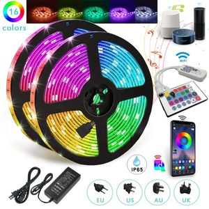 Autres fournitures de fête d'événement Bandes LED 12V Enfants colorés dans la pièce avec contrôleur 5050 Ruban lumineux Cabinet Cuisine Alexa Gamer Décoration 231025