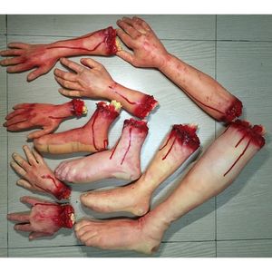 Otros suministros para fiestas de eventos Life Like Scary Arm Hand Cut Off Bloody Horror Fake Latex Size Halloween Prop Haunted 230808