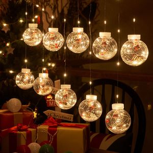 Autres fournitures de fête d'événement Navidad LED Rideau String Light Ball Santa Claus Décorations de Noël pour la maison Décoration d'arbre de Noël 230404
