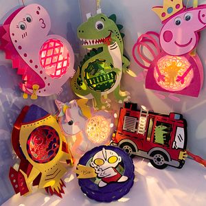 Autres fournitures de fête d'événement Fête tissus non tissés art enfant fait à la main lanternes anniversaire décor de mariage cadeau artisanat bricolage lampion suspendu boule dinosaure lumière 230926