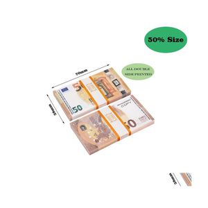 Otros suministros para fiestas de eventos Prop Money Faux Billet Copy Paper Toys Usa 20 50 100 Fake Dollar Euro Movie Banknote para niños Christmas Dhdil