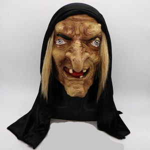 Otros suministros para fiestas de eventos Scary Adult Old Witch Mask Latex Creepy Halloween Fancy Dress Mueca Disfraz Accesorio Cosplay Props One Size