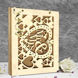 Autres fournitures de fête d'événement Livre d'or de mariage Taille A4 avec 2030 pages Signature personnalisée Livre d'or Personnalisé Bois DIY Po livre Signature Mariage 230615