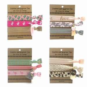 Autres accessoires de mode 20 paquets 3 attaches de cheveux Bracelet Love Flamingo Be Wild Bande de cheveux élastique avec gland Pandents Bijoux Bracelet Porte-queue de cheval 231013