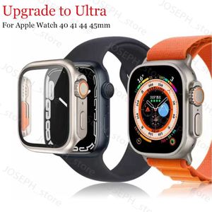 Otros accesorios de moda PC Firm Cover Glass + Case para Apple Watch 8 7 41 mm 45 mm Actualización a Apple Watch Ultra 49 mm Exterior para iwatch 8 7 40 mm 44 mm J230413