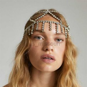 Autres accessoires de mode Stonefans brillant gland chaîne de cheveux bijoux de mariée accessoires casque pour femmes strass tête chaîne N254V