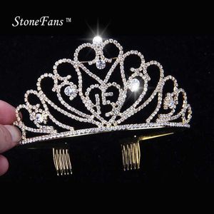 Autres accessoires de mode StoneFans diadèmes et couronnes anniversaire 15 ans fournitures de fête nouveau diadème pièce de tête cristal tête femmes filles strass accesso J230525