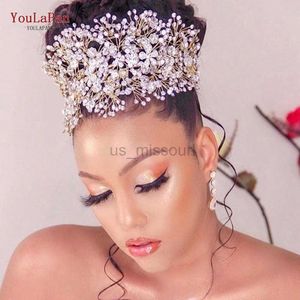 Otros accesorios de moda TOPQUEEN HP240 Desfile Coronas Niñas Fiesta Corona Lujo Cristal Boda Diadema Rhinestone Tocados Venta al por mayor Joya para el cabello J230525