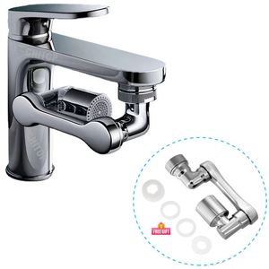 Other Faucets Showers Accs 1080° Universal Rotation Faucet Sprayer Head Dual Effluent Washbasin Kitchen Robot Arm Extension Aerator Bubbler Nozzle 230419