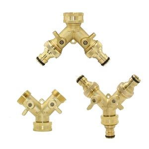 Other Faucets Showers Accs Brass 3/4" Garden Hose Splitter 2/4-way Tap Y-Type Watering Connector For Outdoor Faucet 220929