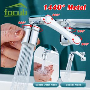 Other Faucets Showers Accs Metal Copper Universal 1440° Rotate Faucet Aerator Extender Splash Filter Bubbler Nozzle 1080° 360° Sprayer Kitchen 230221