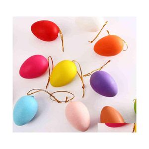 Autres fournitures de fête festive 12pcs / set 4cm en plastique oeuf de pâques décorations heureuses coloré peint oiseau pigeon oeufs bricolage artisanat enfants gif dhkpk