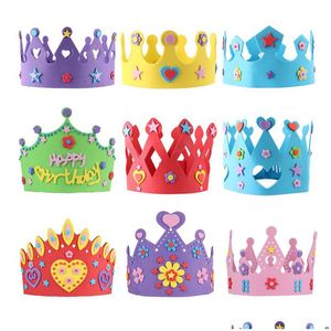 Otros suministros de fiesta festiva 200 unids Eva espuma corona de cumpleaños para niños gorras autoadhesivas diy hecho a mano sombrero 3d kits de artesanía drop de dhuls