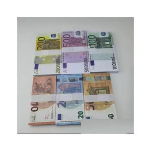 Autres fournitures de fête festive 2022 Prop Money Toys Dollar Euros 10 20 50 100 200 500 Faux billets commémoratifs Jouet pour enfants Christma Dhvuu