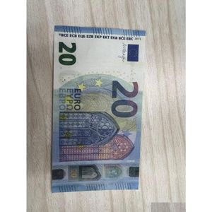 Autres fournitures de fête de fête Copie de l'argent réel 500 Taille Euro 100 12 Banknotes Fake 20 Chip 50 Foreign 200 Collection Coins 10 toke dhxtv