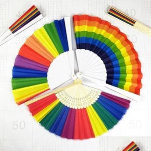 Autres fournitures de fête festives Rainbow Hand Held Pliant Fan Silk Vintage Style Design Fans 831 Drop Livraison Home Garden Dh5Fn