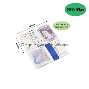 Autre Festive Party Supplies Réaliste Prop Money British Paper Pound Eu Copy 100Pcs Pack Discothèque Film Faux Billet De Banque Pour Mo Dh1A0