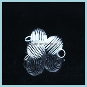 Autres fournitures de fête de fête en gros 500pcs plaqué argent / lanterne d'or ressort spirale cages de perles pendentifs pour fille collier de bricolage juif Dhh0W