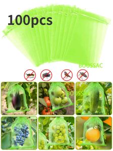 Other Garden Supplies 100pcs Fruit Protection Bags Pest Control Anti-Bird Garden Netting Bags Strawberry Grapes Mesh Bag Plante Vegetable Grow Bags G230519