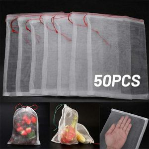 Other Garden Supplies 50PCS Fruit Net Bags Agriculture Vegetable Protection Mesh Insect Proof