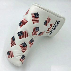 Autres produits de golf Nouveaux arrivants Pu Leather USA Flag Limited Edition Club Blade Putter Head ers Header Birthday Business Gift Otaoj