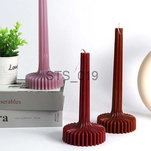 Autres articles de beauté de santé 3D Épais Stripe Cylindrique Bougie Moule DIY Vase Forme Bougie Fabrication Fournitures PC Acrylique Plastique Molud Kit En Gros x0904