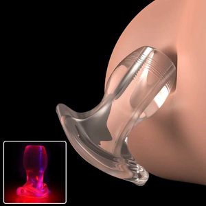 Autres articles de beauté de santé Plug Anal Gode Creux Pour Hommes Pénis Insertion Gode Jouet Led Buttplug Lumière Vagin Decration Prostate Masseur Plug Q240117