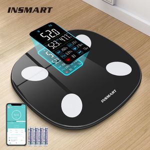 Autres articles de santé et de beauté INSMART Pèse-personne numérique Balance des graisses LCD Pèse-personne grand écran Moniteur de fréquence cardiaque Track 16 Data 180KG 230801