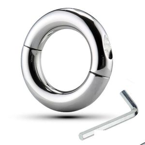 Otros artículos de belleza para la salud Anillos de pene de metal pesado redondo extremo masculino Anillo de pene de acero inoxidable Estiramiento de bola Dhiec