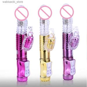 Otros artículos de belleza de la salud Silicona G Spot Dildo Vibrators Rotación de 2 modos + 6 Vibración telesica Vibración dual CLITORIS STIMUTULAR TOYS DE MUJER L49