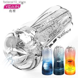 Autres articles de beauté de santé YEAIN Chair Vibrant Lumière Masseur Vagin Véritable Chatte Masturbation Adulte Mâle Masturbateur Tasse Pour Hommes Silicone Produit Q240117