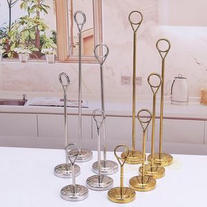 Otra decoración para el hogar 10 pulgadas Oro Círculo de acero inoxidable Número de mesa Lugar Titular de la tarjeta Soporte de menú para restaurante de bodas Decoración del hogar 230712