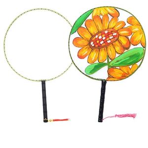 Autres décorations pour la maison 20 pièces/lot ventilateur en tissu de soie 21cm vierge Tuan peinture pour enfants peinture en soie tissu en plastique poignée ronde