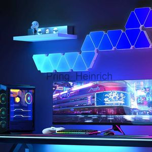 Other Home Decor 5V USB WIFI RGB LED Quantum Lamp Triangle LED Night Light DIY Game LED Wall Lamp For Home Bedroom Decoration Atmosphere Lamps J230629