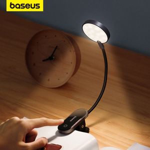 Other Home Decor Baseus LED Clip Table Lamp Stepless Dimmable Wireless Desk Touch USB Rechargeable Reading Light Night Laptop 230717