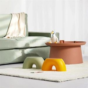 Autre décor à la maison enfants chaise en plastique bébé apprendre à s'asseoir pédale de lavage décorer arc-en-ciel tabouret court petit banc chaussure changeant 2257