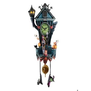 Other Home Decor Halloween Wall Clock Nightmare Cuckoo Tim Burton S The Night Mare Before Christmas Ornaments Pendum Jack Sally Drop Dhmqx