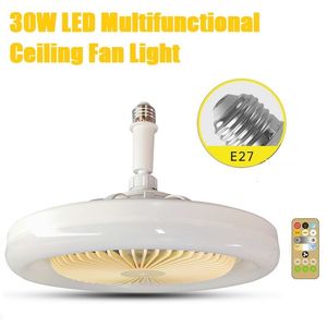 Other Home Garden E27 LED Ceiling Fan Light 3-speed Cooling Fan Remote Fan Light 30W Dimmable Ceiling Fan Light Electric Fan Ventilator Light 230703